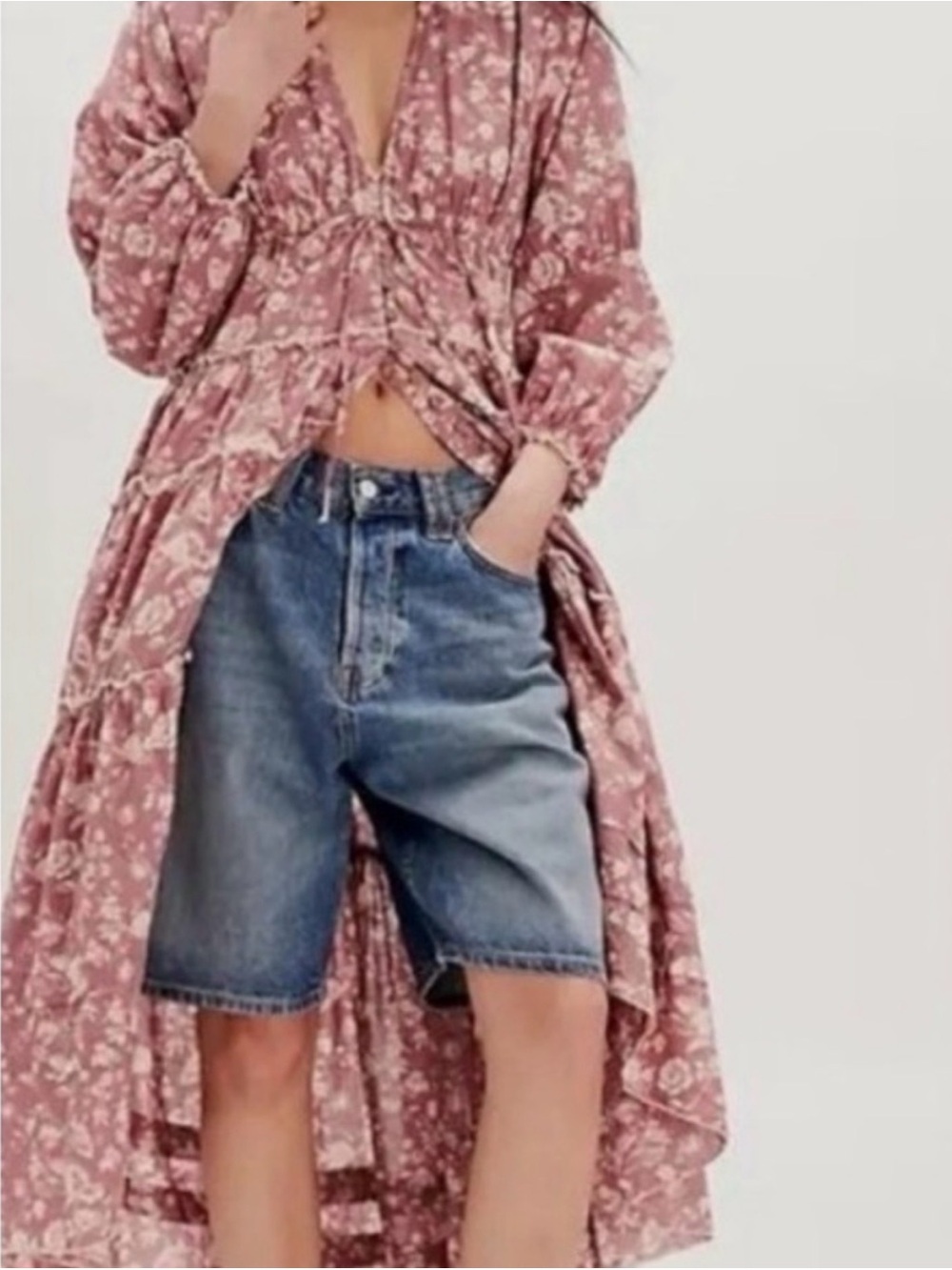 NWT! FREE PEOPLE Pappiet Floral Midi Length Dress in Rose 🌷